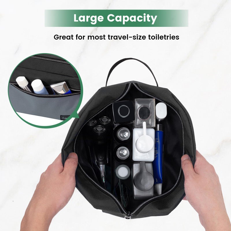 Carbrea Travel Toiletry Bag - Small Toiletry Bag for Men Skincare Bag Doop Kit for Toiletries Accessories Gifts - Black - Image 3